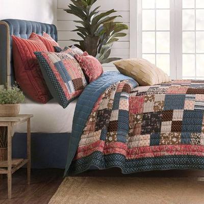 Greenland Trading Co. Shiloh Squares Mini Quilt Set Multi Warm, Full / Queen, Multi Warm