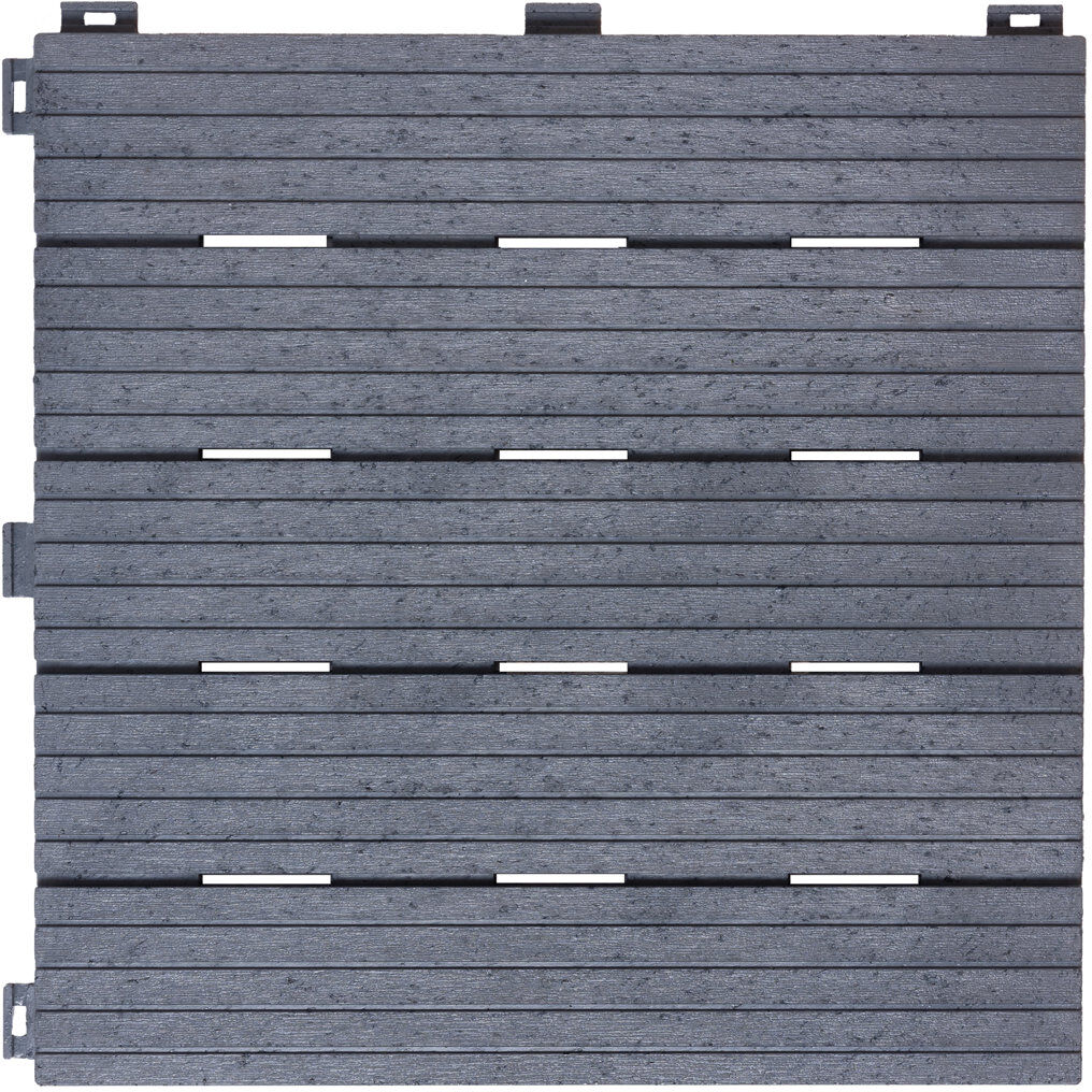 NICOMAN COSMO-DECKING-TILES 30cm L x 30cm W Composite Interlocking Deck Tile Light Grey Tile