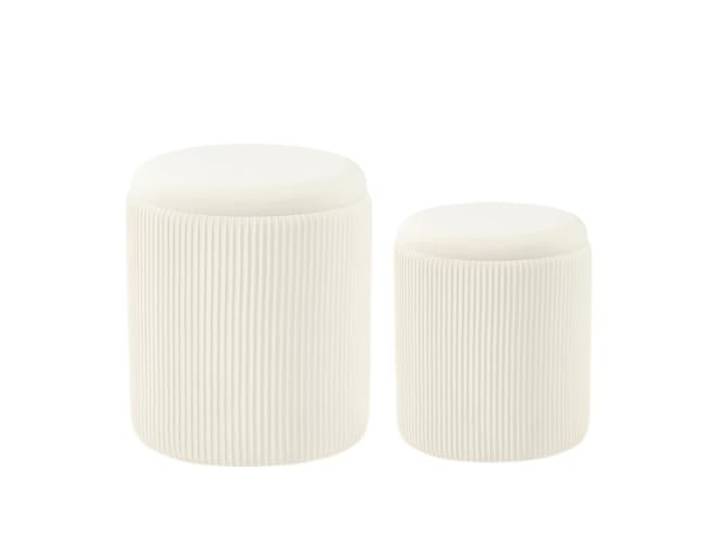 DANNMPX Sitzhocker Wohnzimmer 1 Set Vielseitiger Fußhocker Weich Gepolstert Versteckter Stauraum Zusätzliche Sitzplätze(White)