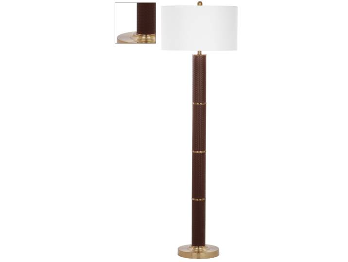 Lampe sur pied en pu, métal, marron