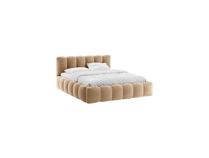 Design Polsterbett „Cameron“ mit Ablagefach, Samt Sand CXL by Christian Lacroix