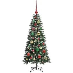 vidaXL, Weihnachtsbaum, Rune (mit LEDs und mehrfarbigen Bällen) (120 cm)