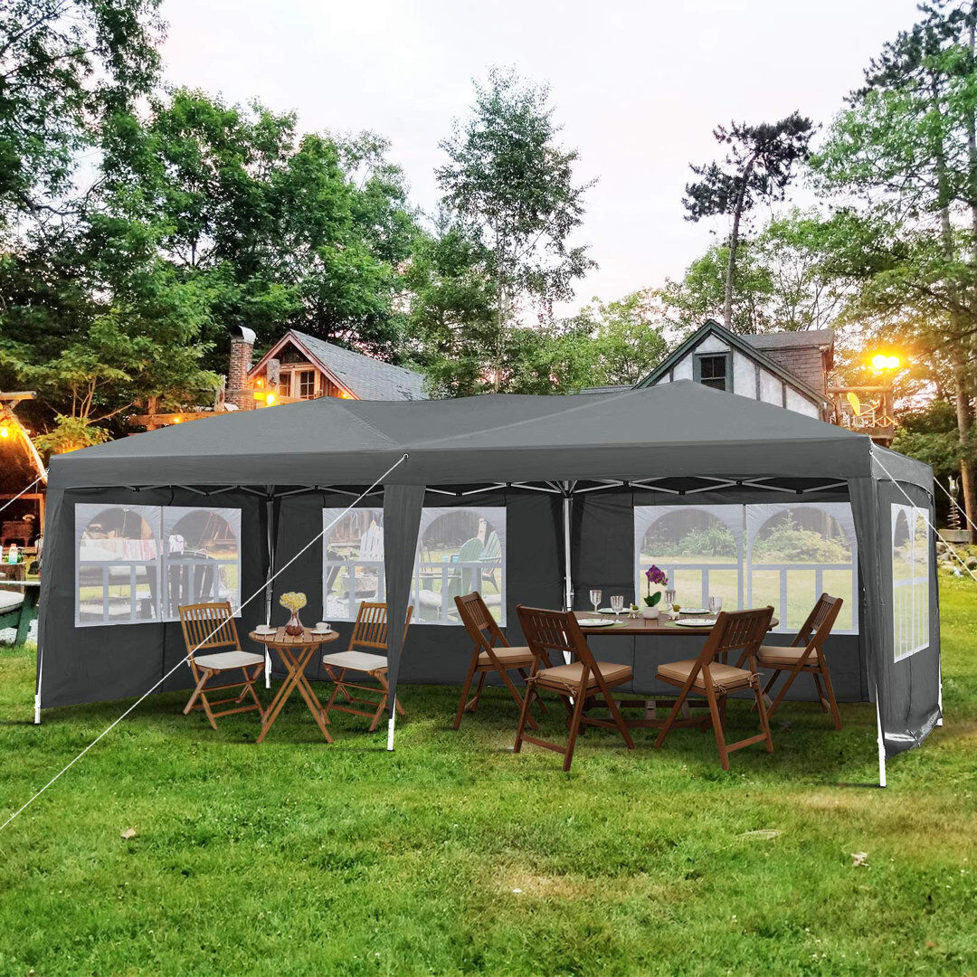Dakota Fields Asse 6m x 3m Metal Pop Up Gazebo Grey 590cm W X 300cm D X 250cm H