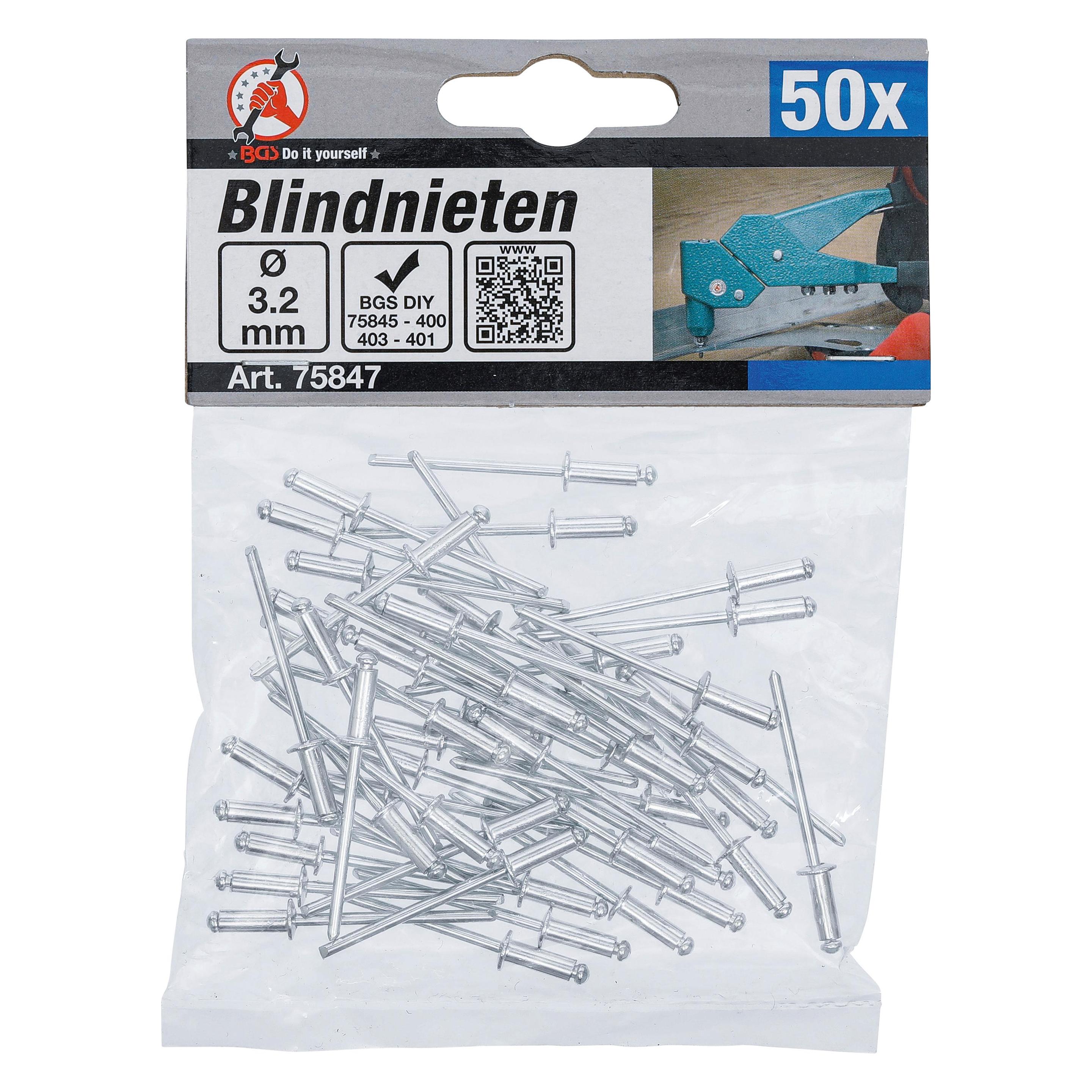 BGS Blindnieten-Sortiment Ø 3,2 mm 50-tlg. (75847)