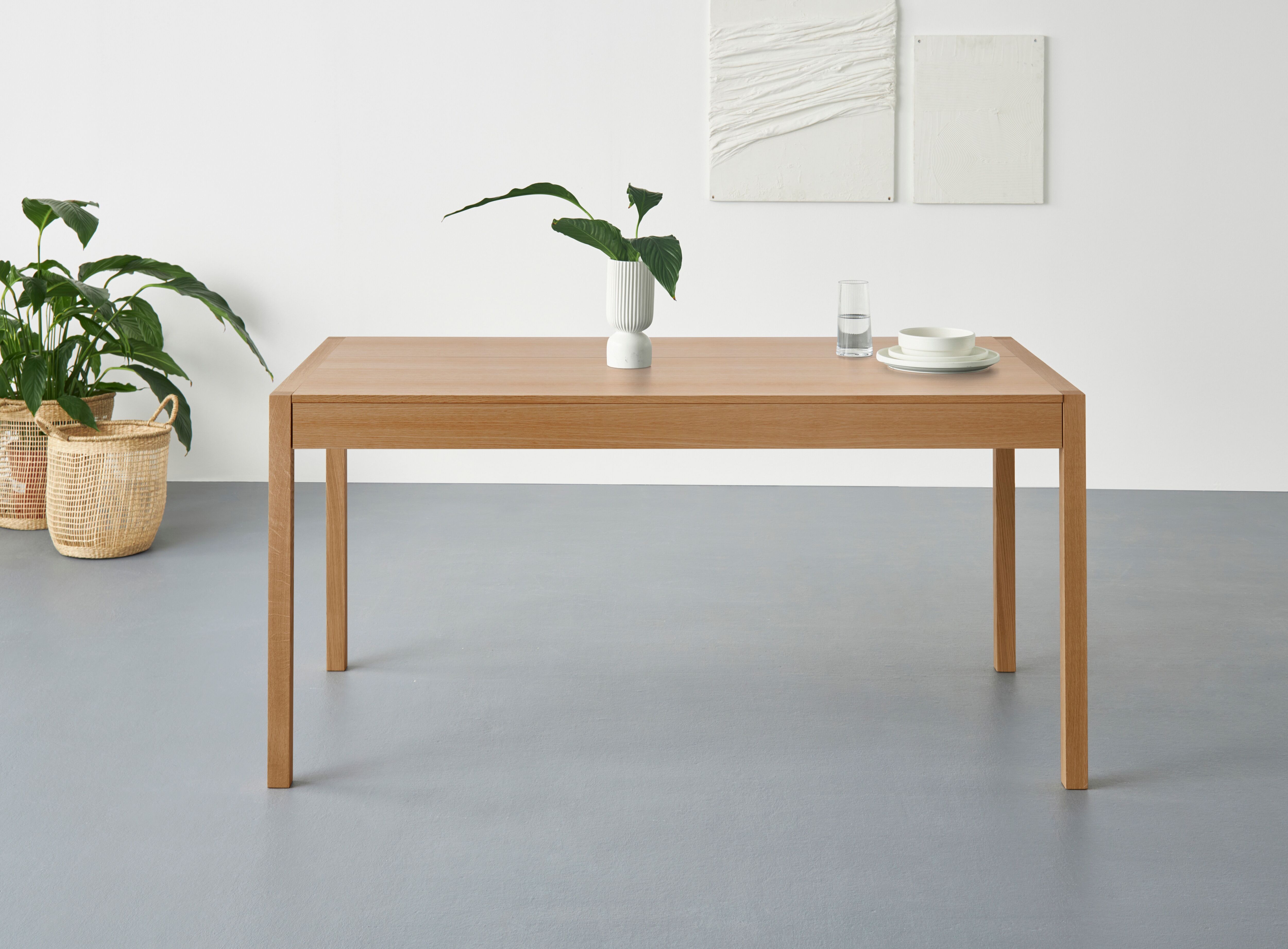 Esstisch HOME AFFAIRE "Prenzlau", beige (natur), B:160cm H:77,5cm T:80cm, Tische, Esstisch, mit Arbeitsplatz und Stauraummöglichkeit, FSC-zertifiziert