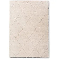 Webteppich Lea 80 x 150 cm Mischgewebe Beige Creme