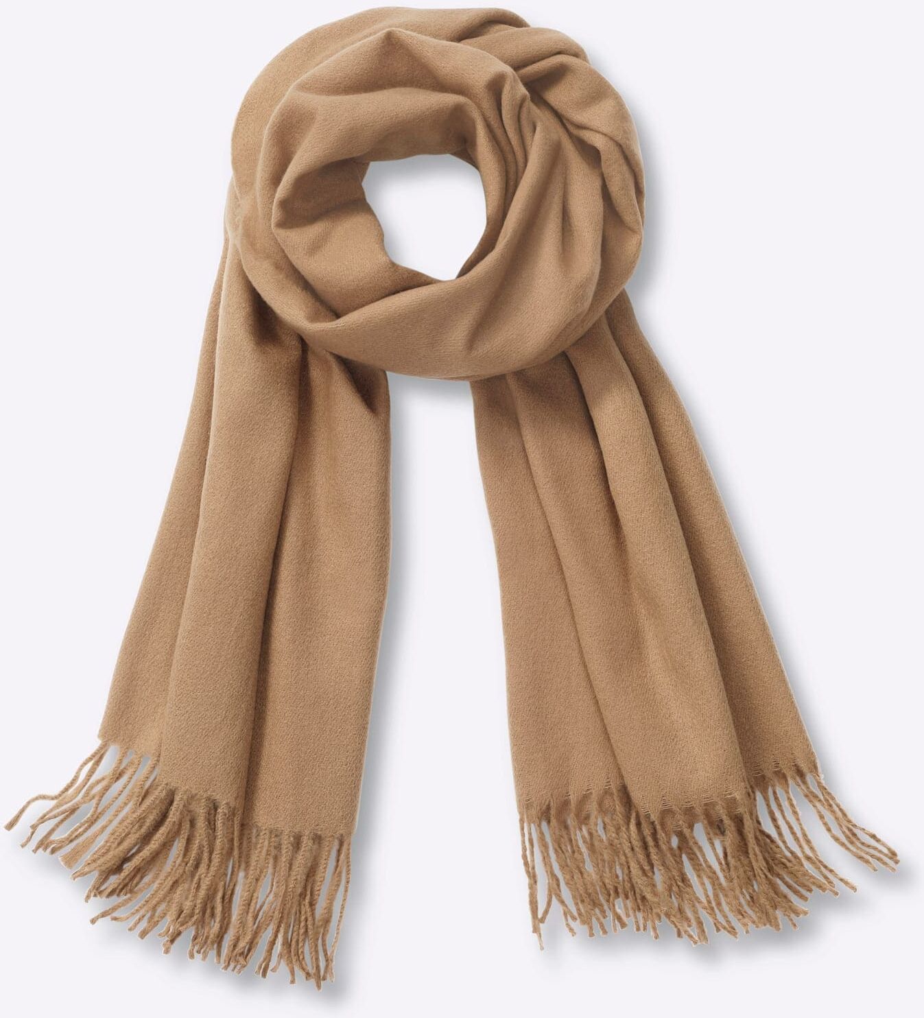 Modeschal HEINE, Damen, braun (camel), Viskose, Modetücher Modeschal camel Einheitsgröße
