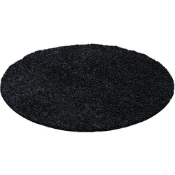 Teppich Hochflor RHEIN in Anthrazit, einfarbig, Ø 80 cm