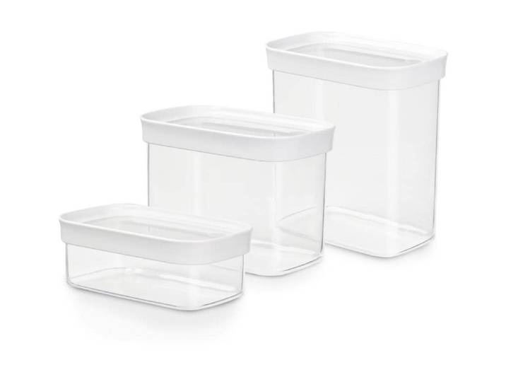 Vorratsdose EMSA Optima 3 Stück Transparent , transparent, Kunststoff, Lebensmittelaufbewahrungsbehälter, Vorratsdose