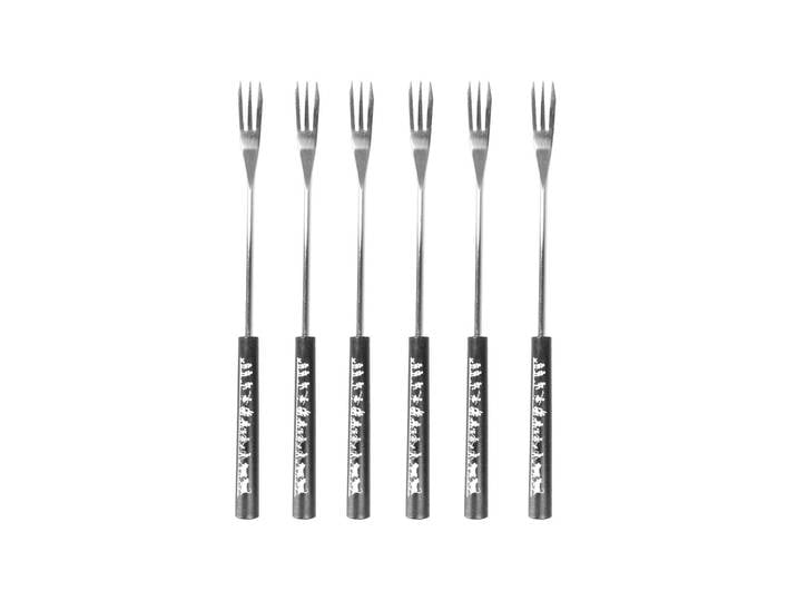 Fonduegabel Trendform Swiss Tradition 6er-Set , silber (bunt), Edelstahl, Essgabeln, Fonduegabel