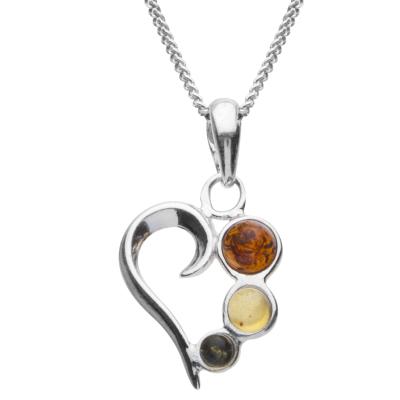 Kette mit Anhänger OSTSEE-SCHMUCK "Ostsee-Schmuck Kette mit Anhänger Herz Kette mit Anhänger Herz" Gr. 40, silber, Halsketten, Damen, 40cm, Silber 925 (Sterlingsilber), L: 40