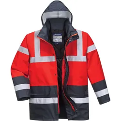 Warnschutz Winterjacke "S466" Kontrast Traffic - L - rot/marine