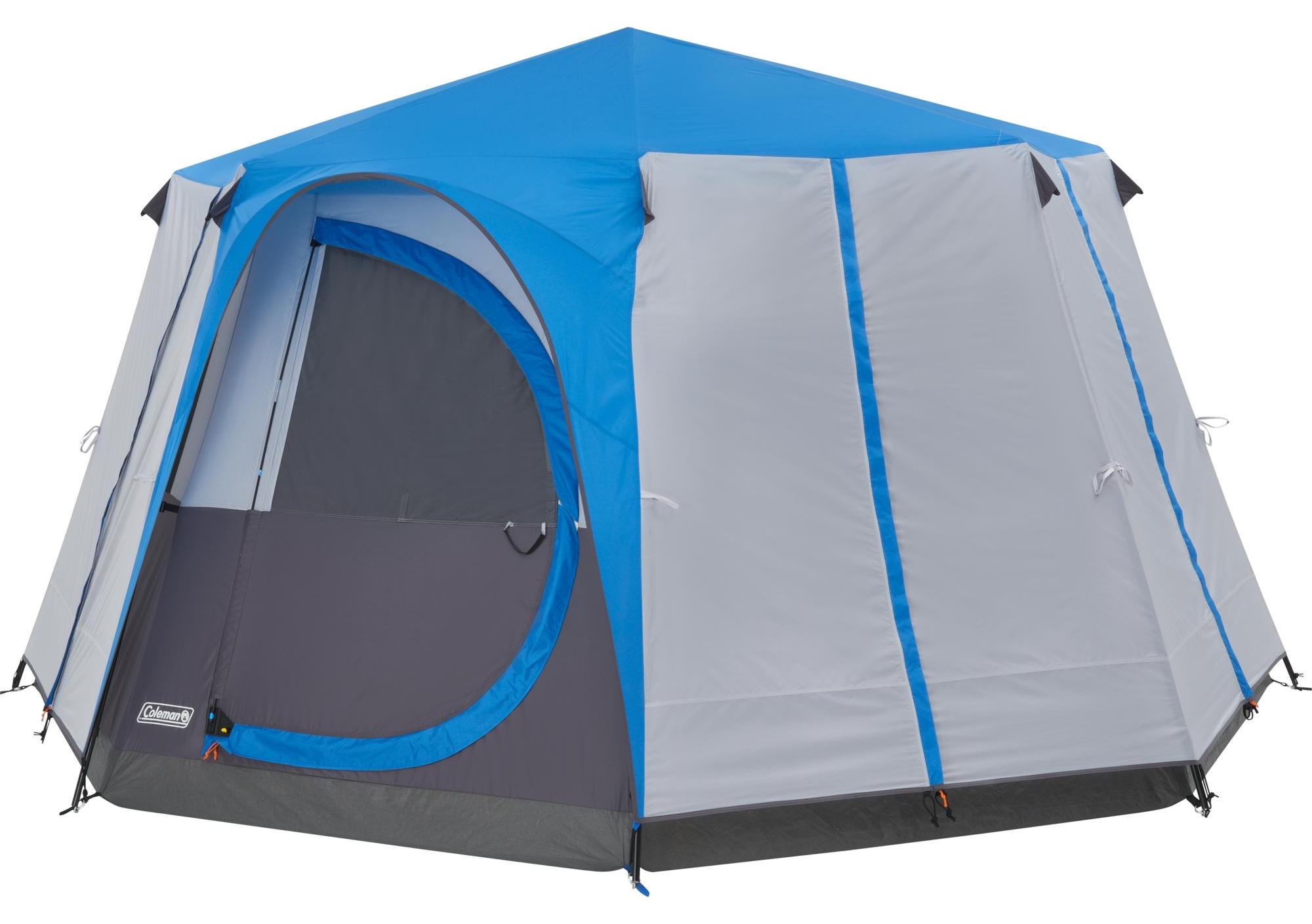 Coleman Cortes Octagon 8, Camping, Festrahmen, Kuppel-/Iglu-Zelt, 8 Person(en), Bodenwischlappen, Schwarz, Blau, Grau