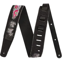 Fender Wrangler Ripped Denim Strap Black - Gitarrengurt