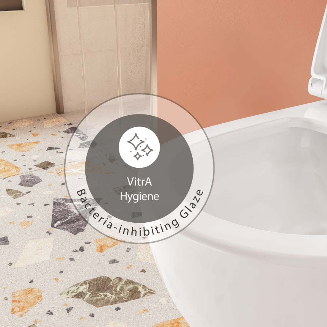 VitrA Sento Stand-WC-Set VitrA Flush 2.0 Tiefspüler ohne Spülrand mit WC-Sitz und Aufsatzspülkasten