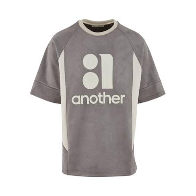 Shirttop ANOTHER COTTON LAB "Another Cotton Lab", Damen, Gr. M, grau, 90% Baumwolle, 10% Polyester, bedruckt, oversize, Tops Shirttop