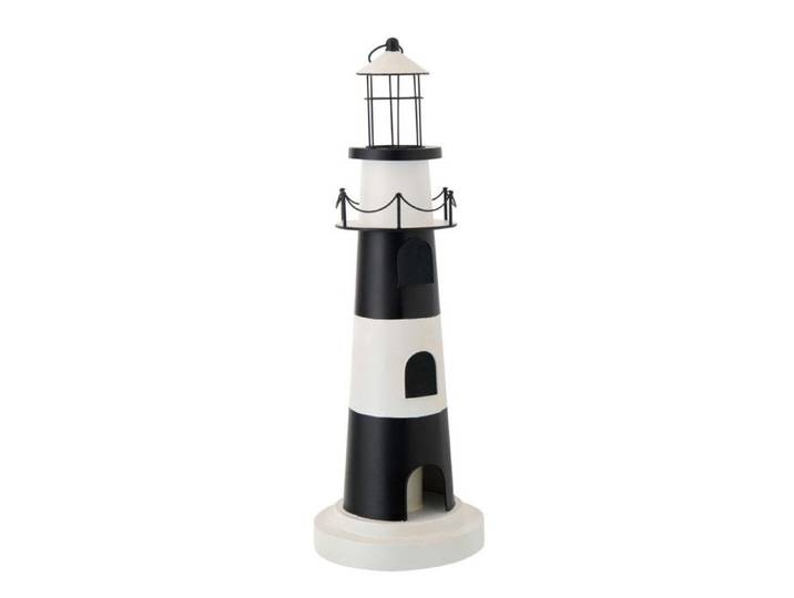 Phare Déco Lumineux  Mer  84cm Noir & Blanc