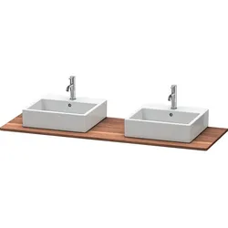 Duravit XSquare Massivholzkonsole XS064HB7777 160x55cm, mit zwei Ausschnitten, Amerikanisch Nussbaum