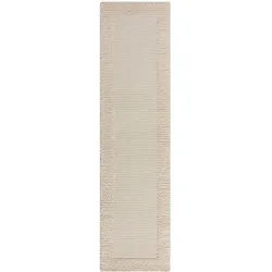 WOLLTEPPICH MOAT, mit Bordüre, Beige-Natur, 60 x 230 cm