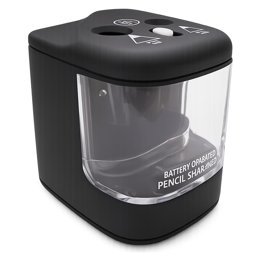 Büngers Bleistiftspitzer Tischmodell schwarz mit Batterie (AA00175-0-3)