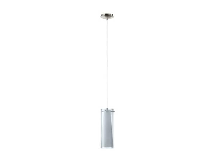 Eglo Suspension Pinto Nero\, suspension 1 flamme\, matériau : acier\, couleur : nickel mat\, verre : verre fumé\, opalin mat\, blanc\, douille : E27