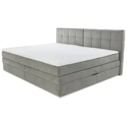 Boxspringbett Casa Grande 240 x 200 cm Stoff Grau Hellgrau