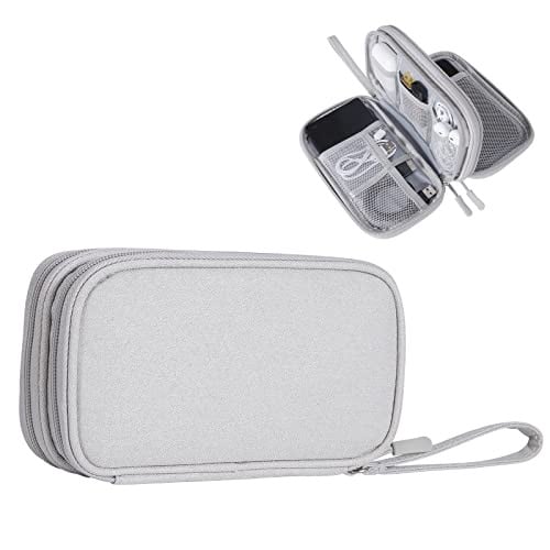 Waterdichte draagbare kabelorganizer tas voor opladers en accessoires, grijs