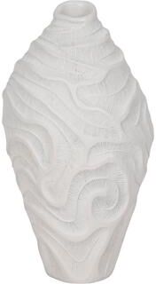 Sagebrook Home Decorative Vase - White Polyresin Textured Coastal Coral, 14