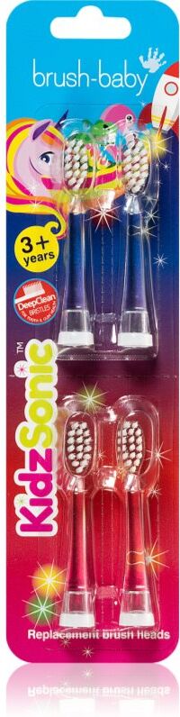 Brush Baby KidzSonic têtes de remplacement pour brosse à dents pour enfant à partir de 3 ans 4 pcs