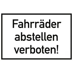 Fahrräder abstellen verboten!, Alu, 300x200 mm