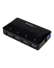 StarTech.com 4 Port USB 3.0 Hub plus dedizierter Ladeanschluss 1 x 2.4 A USB-Umschalter für die gemeinsame Nutzung von Peripheriegeräten 4 x SuperSpeed Desktop (ST53004U1C)