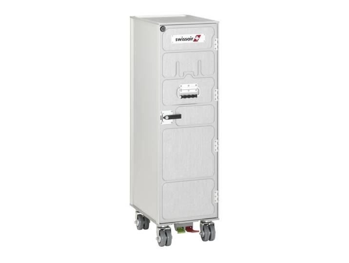 Airline Trolley Swissair, Aviatik-shop, silber, Aluminium