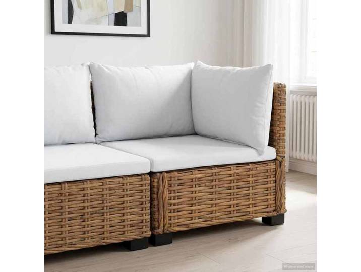 NEW Marron Siège de balcon COCO - CHIC - Canapé d'angle avec coussins GENDT Rotin naturel Naturel - Siège d'extérieur &38935