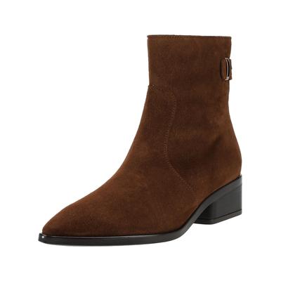 Stiefelette GABOR "Gabor Stiefelette Veloursleder", Damen, Gr. 38, cacao, Veloursleder, Schuhe Stiefelette