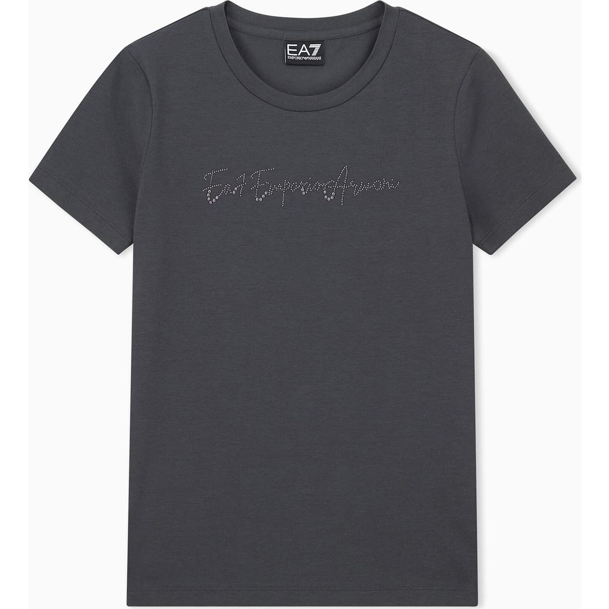 EA7 Train Logo Series W Tee SS Studs - Train Logo Series W Tee SS Studs asphalt (U8117) S 7W001399 AF14880-U8117-S