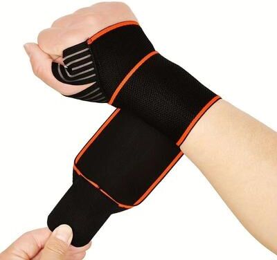 Uplift Picks Adjustable Wrist Support Strap For Weightlifting And Sports orange