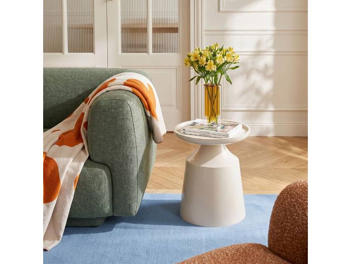 HABITAT - Table d'appoint ronde laquée - Crème - Tarino