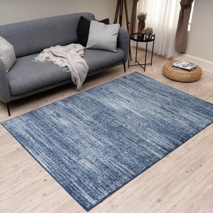 THE RUGS Montana Rug Abstract Design in Blue Blue Rectangle 200 x 290 cm