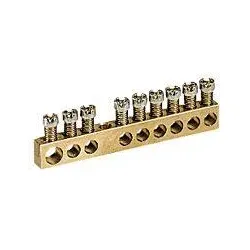 Legrand 004806 Klemmenleiste, blank, 1 x 6 bis 25 mm2, 19 x 1,5 bis 16 mm2, Länge: 157 mm