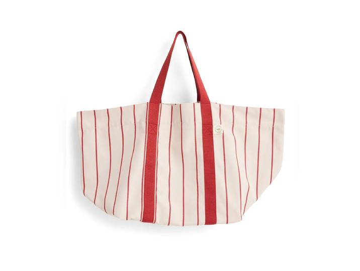 HAY - Outdoor Market Picknick Tasche M, beige mit roten Streifen