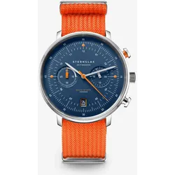 STERNGLAS - HAMBURG CHRONO - EDITION KÜSTE - blau - silber - Field 20 signalorange / 42MM
