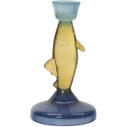 Kerzenhalter FISH (DH 9,50x17,50 cm) - blau - DH 9,50x17,50 cm