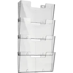 1 Set - Wandprospekthalter, Polystyrol, transparent PTXK Querformat | A4, PS