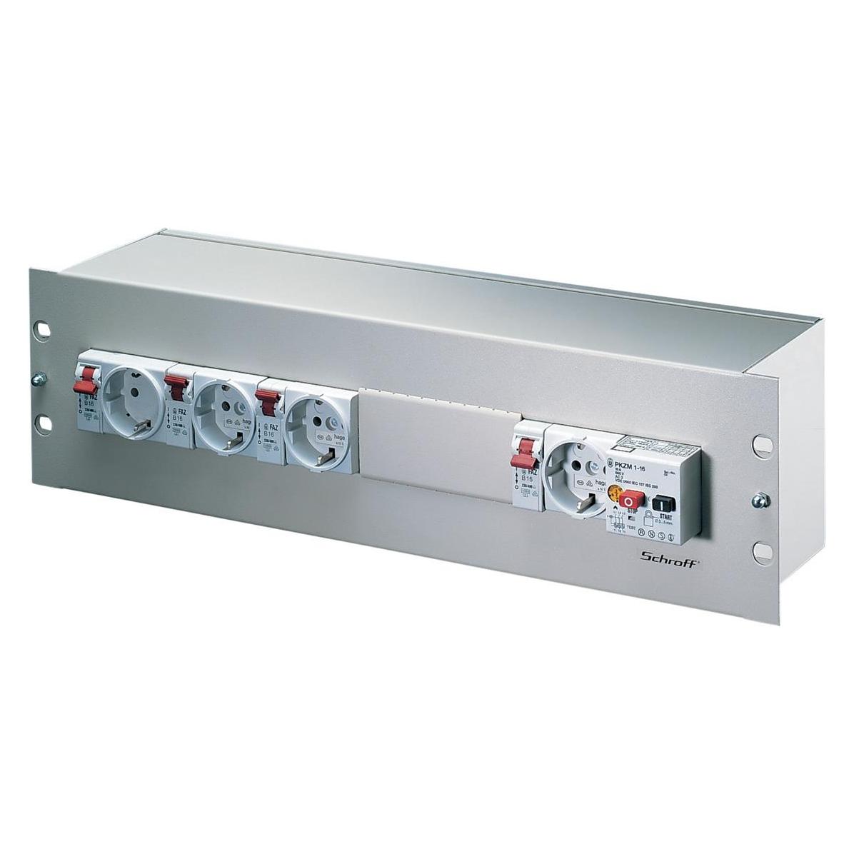 Schroff 19"-Verteilerbox - 19"VERSORGUNGSMODUL 3HE 150T (60118434)