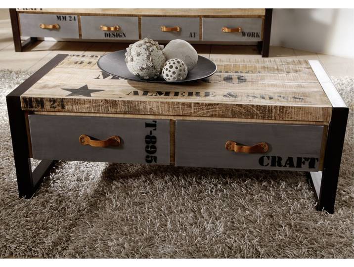 Table basse 115x60 Manguier brut imprimé Bois naturel FACTORY #128