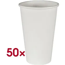 Papstar 50 Pappbecher für Heißgetränke 0,3 Liter weiß weiß, 11.7 cm