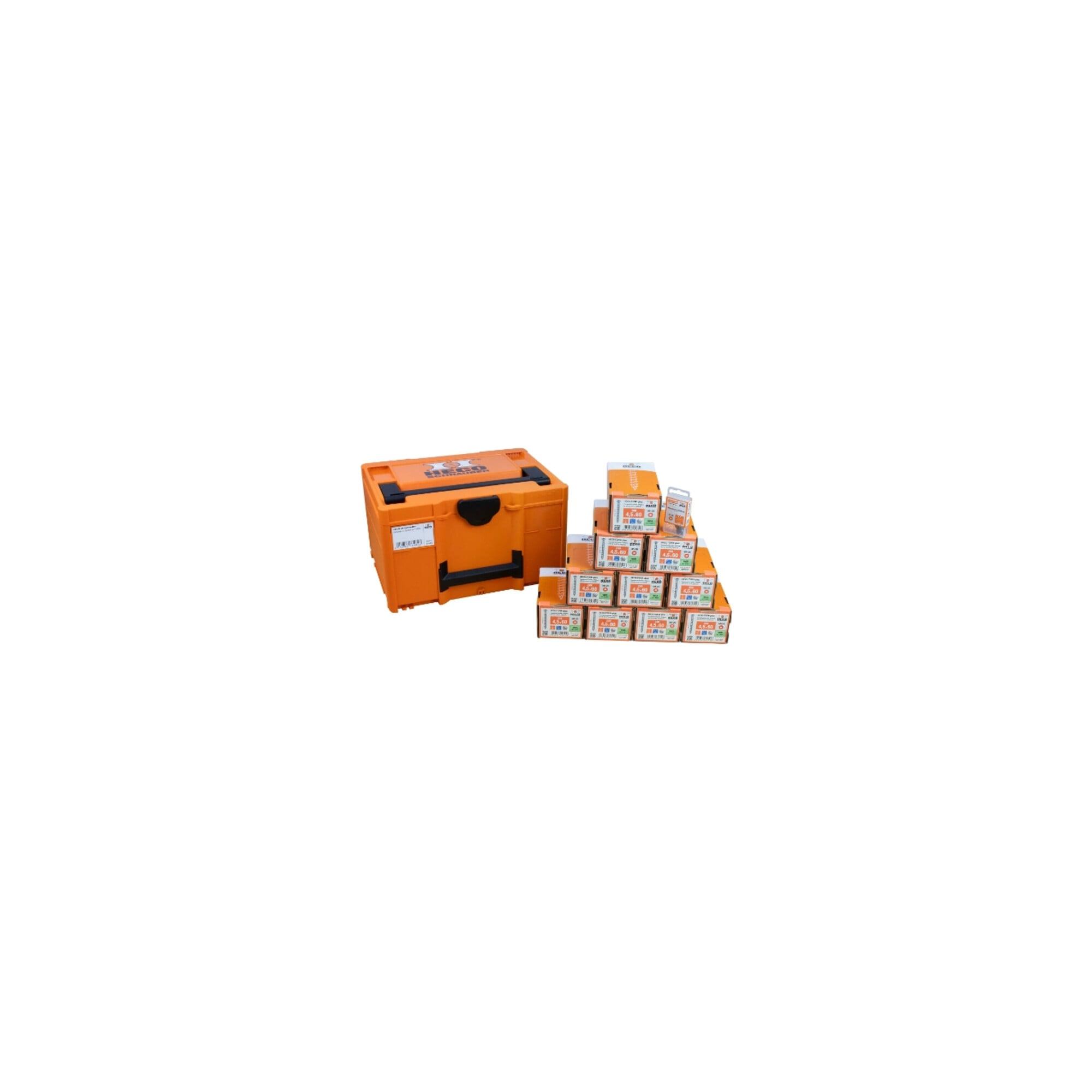 HECO Aktionskoffer "Fassade 2", HT-plus Fassadenschraube A2 4,5 x 60, Langbits HD-20 70mm, in Systainer3 M237 (63482)