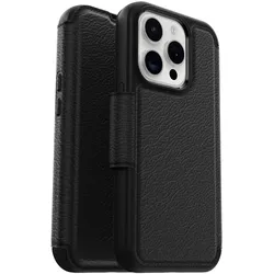 OtterBox Strada Folio mit MagSafe (Apple iPhone 15 Pro), Smartphone Hülle, Schwarz