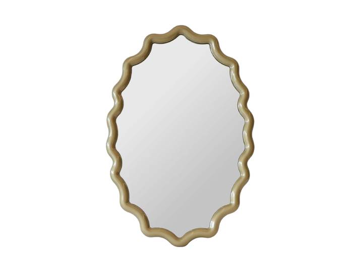 Grosser, ovaler Design Wandspiegel „Morgan“ Gold Richmond Interiors
