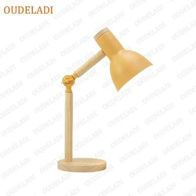 Uplifted Finds OUDELADI Wood LED Table Lamp Glass Lampshade Night Light Bedside Lamp With G4 Bulb yellow